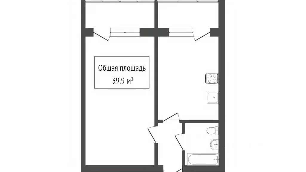 2-к кв. Томская область, Томск Ленская ул., 31 (43.5 м) - Фото 2