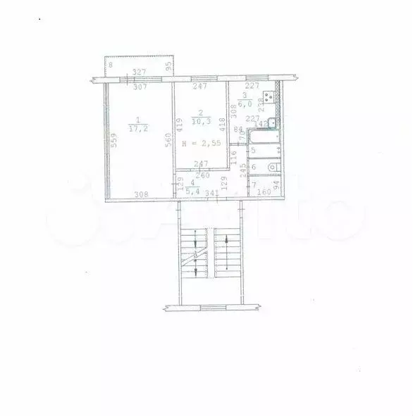 2-к. квартира, 43,6 м, 4/5 эт. - Фото 0