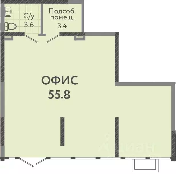 Офис в Краснодарский край, Краснодар Центральный мкр, ул. Кутузова, 1 ... - Фото 1