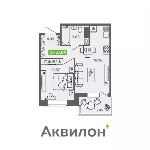 1-комнатная квартира: Северодвинск, проспект Труда, 74к2 (37.94 м) - Фото 0