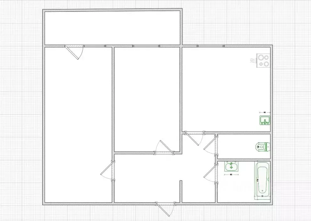 2-к кв. Татарстан, Казань ул. Комиссара Габишева, 25 (50.5 м) - Фото 2