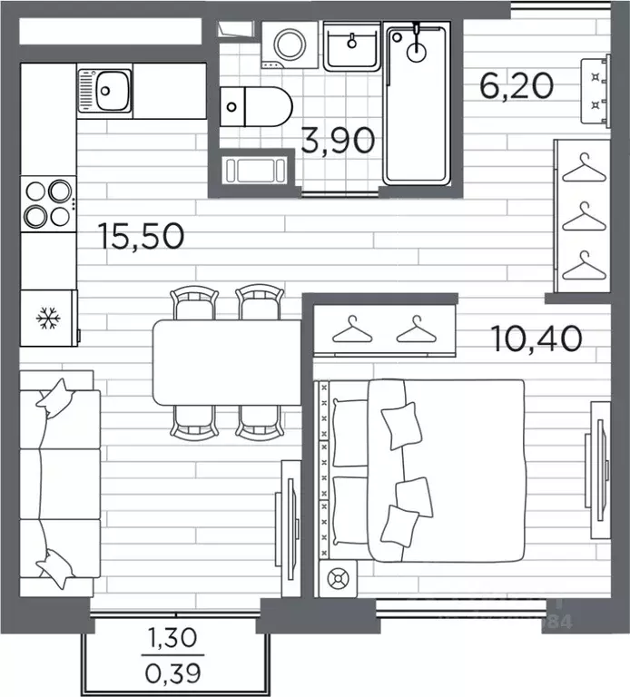 1-к кв. Санкт-Петербург Плюс Пулковский жилой комплекс (36.39 м) - Фото 1