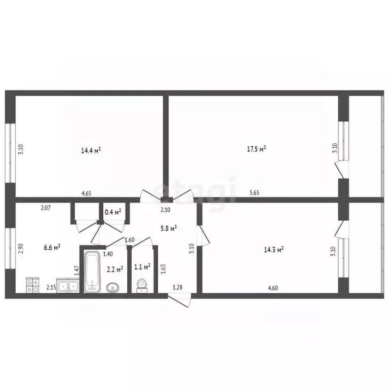 3-к кв. Мордовия, Рузаевка ул. Менделеева, 2А (62.6 м) - Фото 2