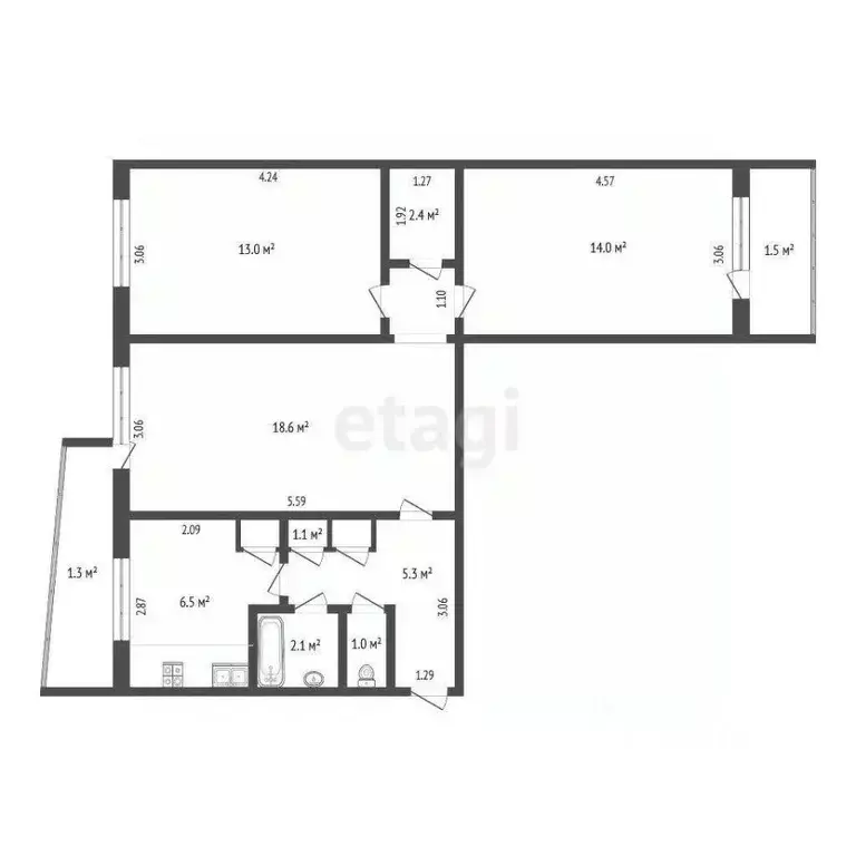 3-к кв. Мордовия, Саранск ул. Фурманова, 48 (64.0 м) - Фото 2