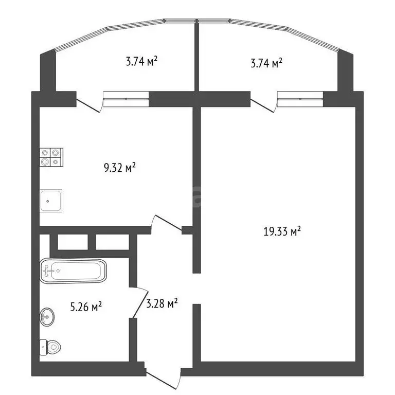 1-комнатная квартира: Тюмень, улица Павла Шарова, 9 (37.2 м) - Фото 1