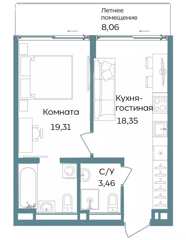 1-комнатная квартира: Республика Крым, Саки, курортный кластер Темпо ... - Фото 0