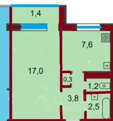 1-к кв. Нижегородская область, Нижний Новгород ул. Зайцева, 9 (33.7 м) - Фото 0