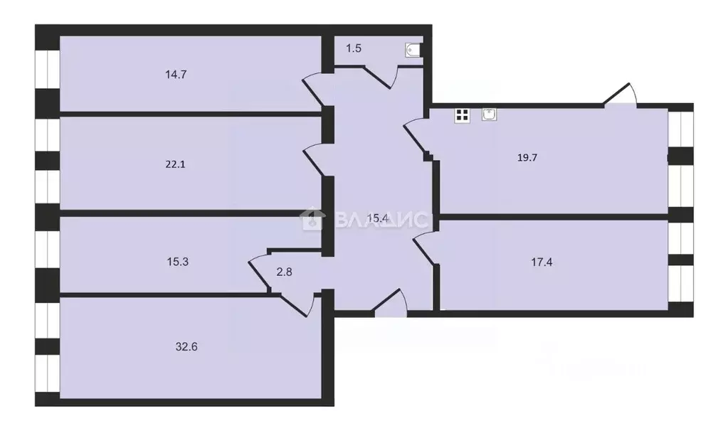 Комната Санкт-Петербург Нейшлотский пер., 15б (14.7 м) - Фото 1