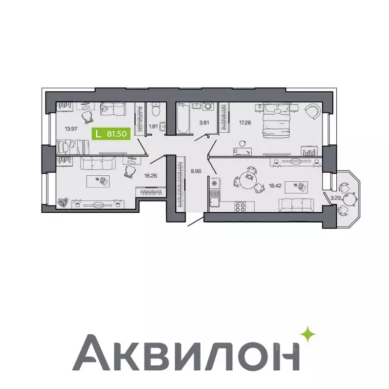 3-к кв. Архангельская область, Северодвинск ул. Ломоносова, 79к3 (81.5 ... - Фото 0