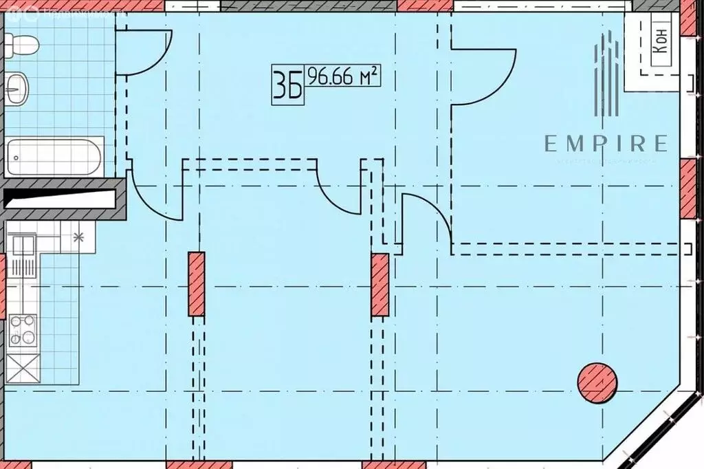 3-комнатная квартира: Грозный, улица Шейха Али Митаева, 1 (96.6 м) - Фото 1