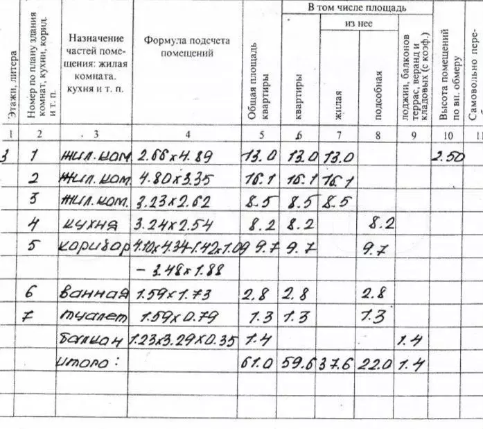 3-к. квартира, 61 м, 3/5 эт. - Фото 0