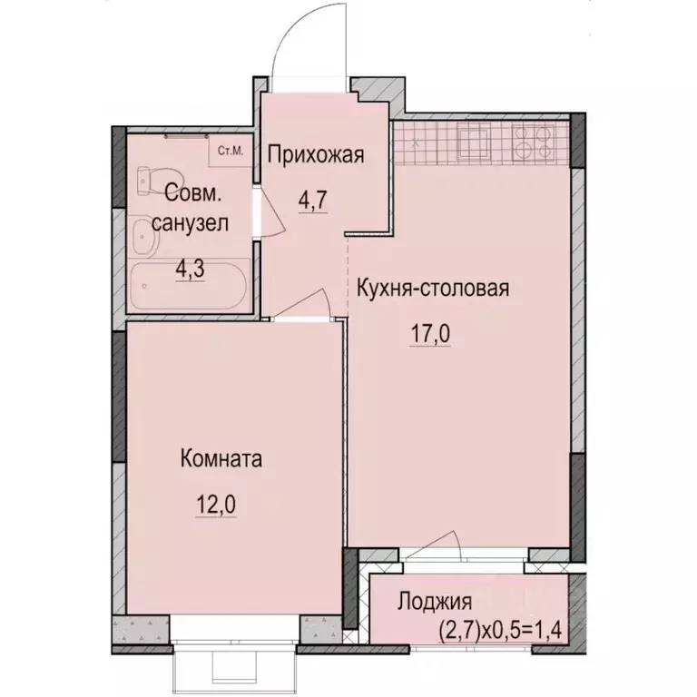 1-к кв. Татарстан, Казань Ферма-2 жилмассив,  (39.4 м) - Фото 0