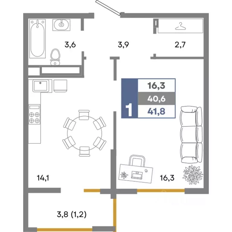 1-к кв. Крым, Симферопольский район, Мирновское с/пос, с. Белоглинка ... - Фото 1