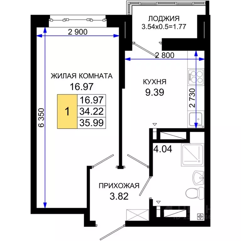 1-к кв. Ростовская область, Ростов-на-Дону Элеваторный пер., 6/2с ... - Фото 0