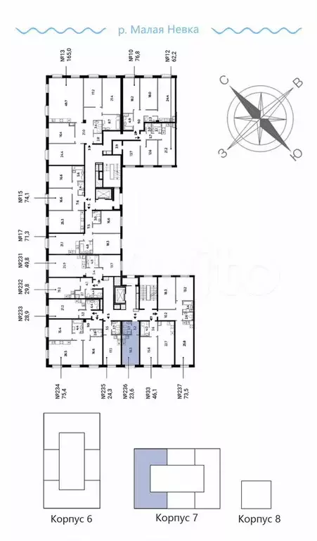 Квартира-студия, 23,2 м, 4/9 эт. - Фото 1