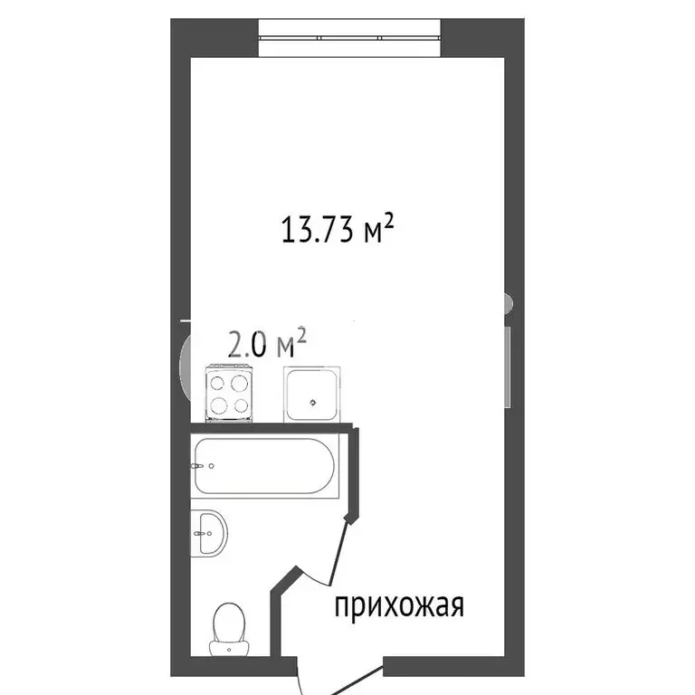 Квартира-студия: посёлок Отрадное, Рубиновая улица, 11 (19.5 м) - Фото 0