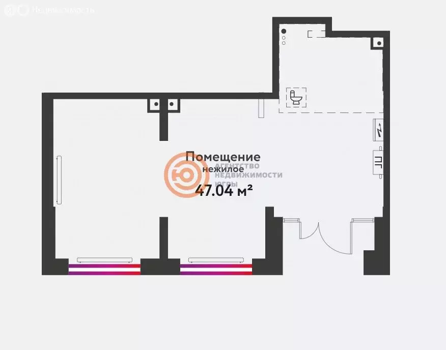 Помещение свободного назначения (47.04 м) - Фото 1