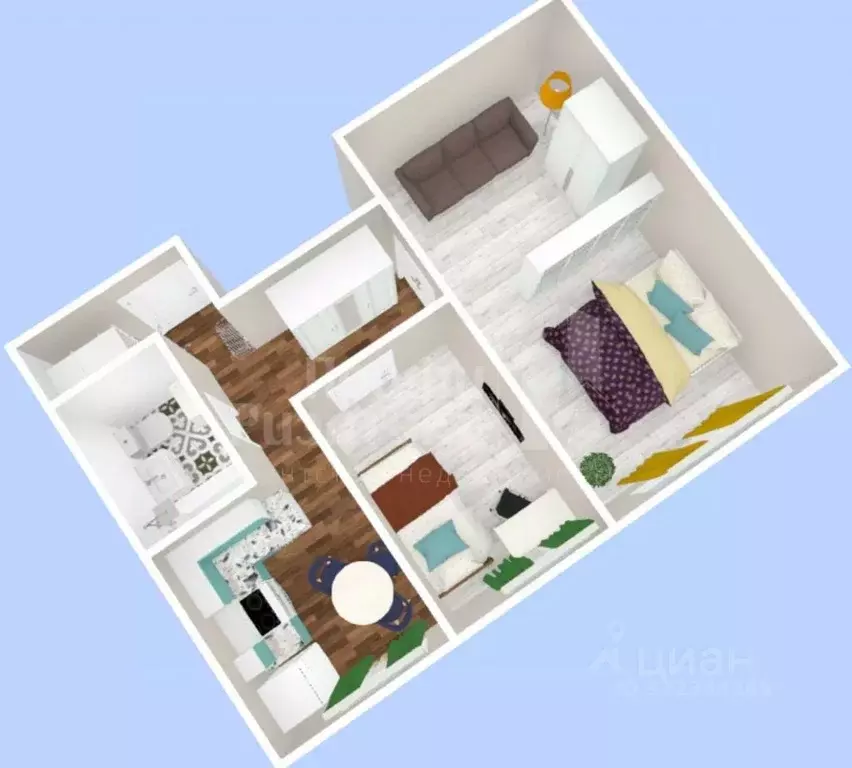 2-к кв. Нижегородская область, Нижний Новгород Радужная ул., 14 (40.9 ... - Фото 2