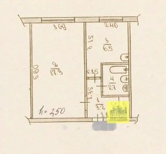 1-к кв. Ханты-Мансийский АО, Пыть-Ях 1-й Центральный мкр, 4 (30.4 м) - Фото 2
