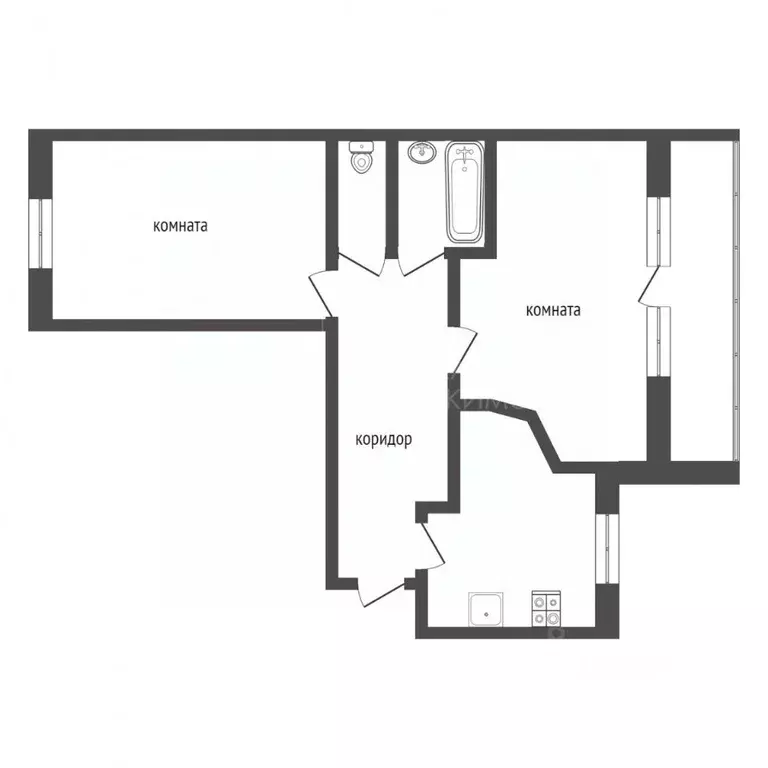 2-к кв. Тюменская область, Тюмень ул. Таллинская, 7к1 (59.0 м) - Фото 2