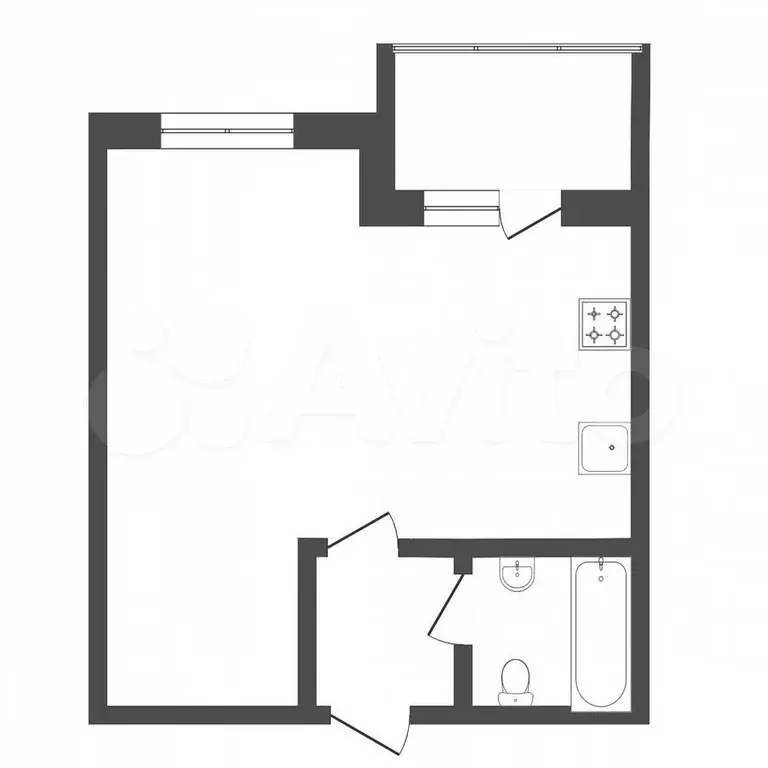Квартира-студия, 33,5 м, 2/16 эт. - Фото 0