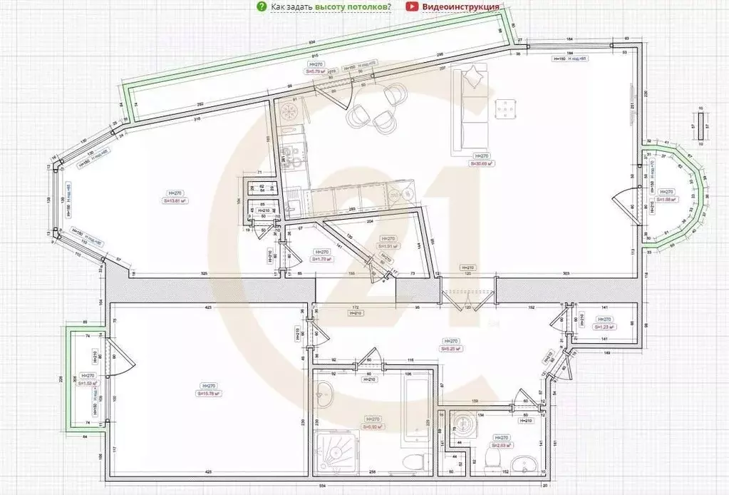 3-к кв. Пермский край, Пермь ул. Николая Островского, 51 (95.2 м) - Фото 2