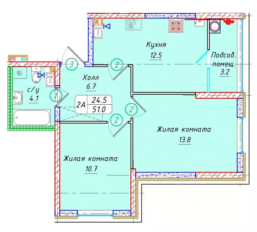 2-к кв. Ставропольский край, Ставрополь № 36 мкр, ЖК Фруктовый сад,  ... - Фото 1