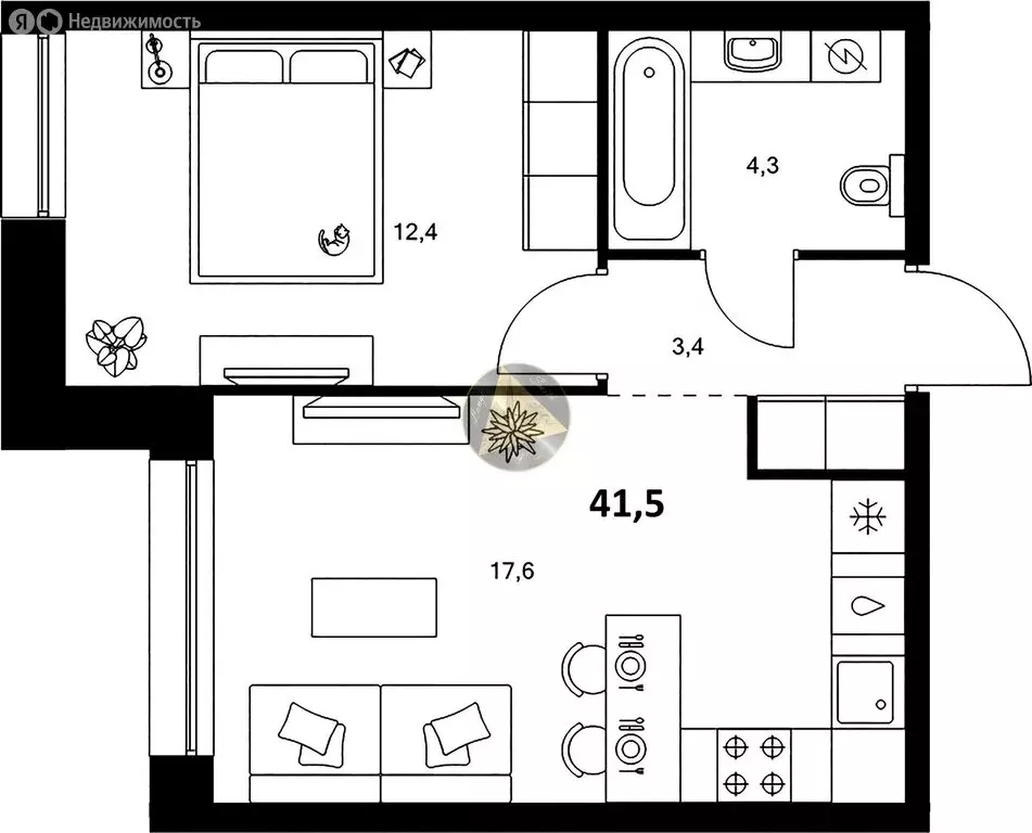1-комнатная квартира: Санкт-Петербург, Галерный проезд, 1к2 (41.5 м) - Фото 1