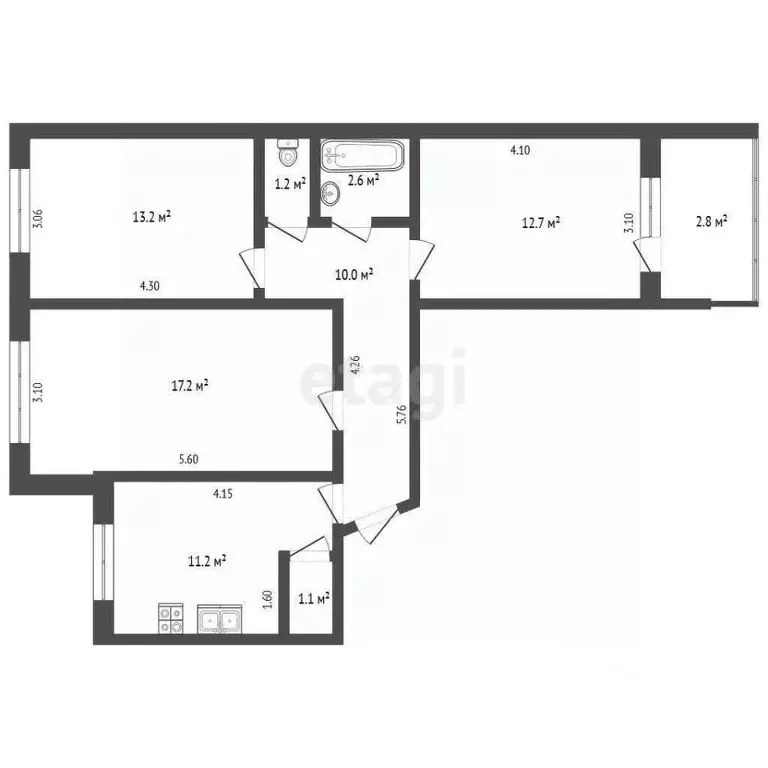 3-к кв. Московская область, Луховицы муниципальный округ, пос. ... - Фото 2