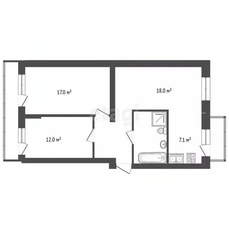 3-к кв. Крым, Судак пер. Серный, 3 (69.2 м) - Фото 2