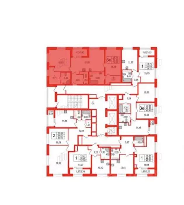 2-к кв. Санкт-Петербург просп. Маршала Блюхера, 3к3 (76.26 м) - Фото 2