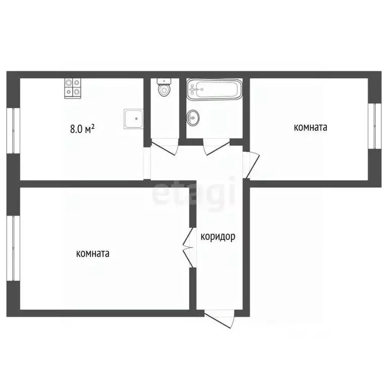 2-к кв. Ямало-Ненецкий АО, Муравленко ул. 70 лет Октября, 16 (51.0 м) - Фото 1