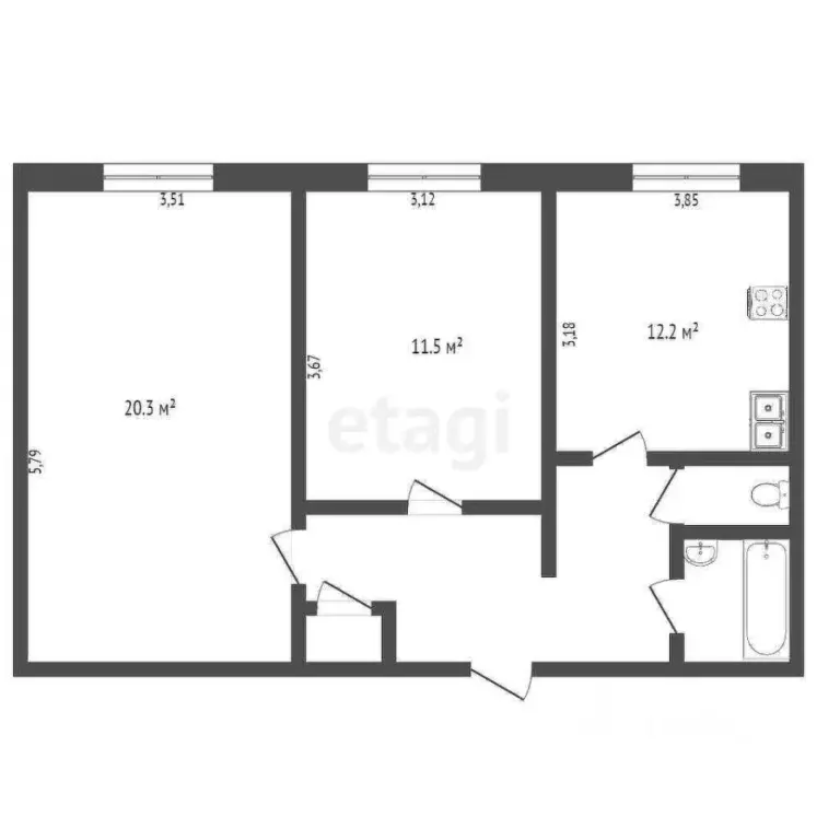 Комната Ханты-Мансийский АО, Сургут Ленинградская ул., 7 (20.5 м) - Фото 2