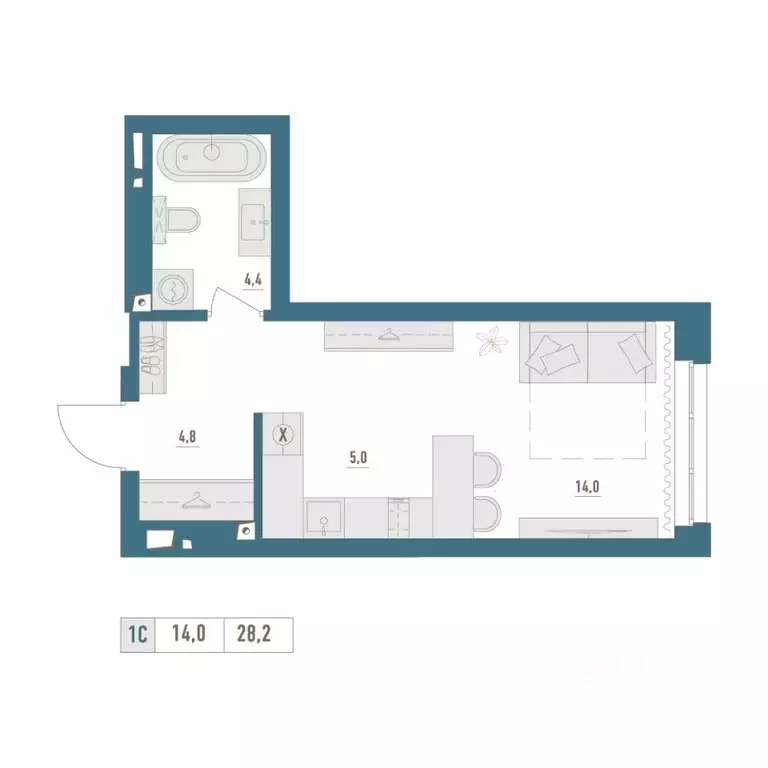 1-к кв. Башкортостан, Уфа Затон-Восточный жилрайон,  (28.2 м) - Фото 1
