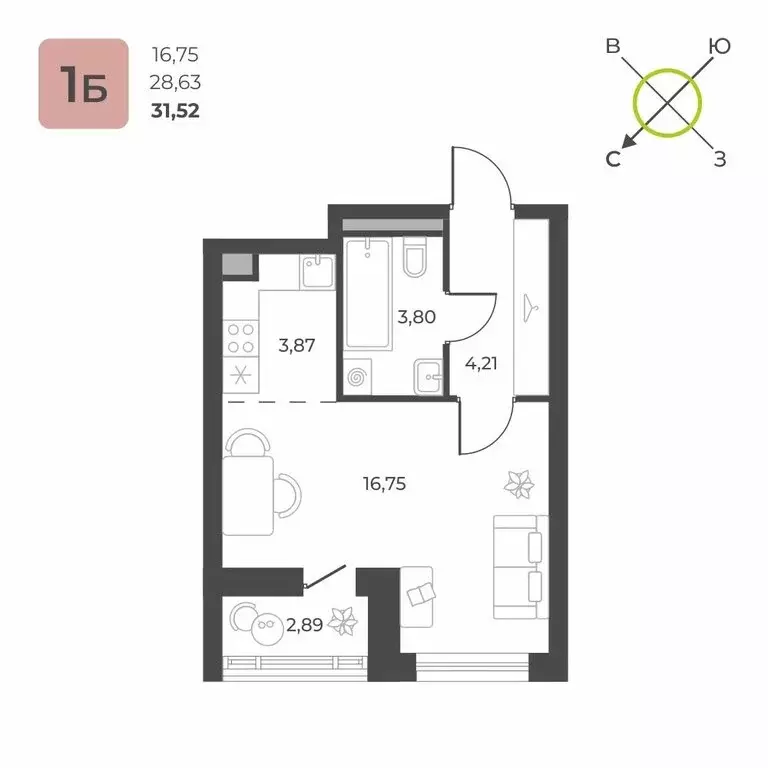 1-комнатная квартира: Екатеринбург, улица Академика Ландау, 12/9 ... - Фото 0