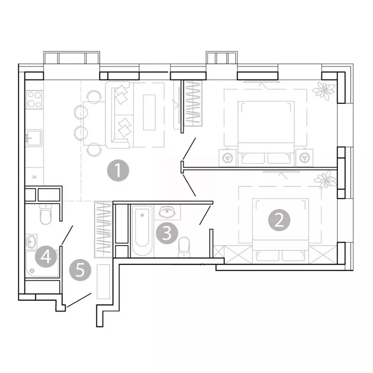 2-к кв. Забайкальский край, Чита 1-я Коллективная ул., 6 СТР (57.77 м) - Фото 1