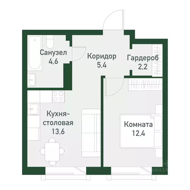 1-к кв. Челябинская область, Челябинский городской округ, пос. ... - Фото 0