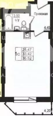Квартира-студия: Новосибирск, Вилюйская улица, 6 (35.52 м) - Фото 1