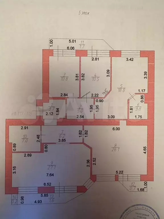 4-к. квартира, 119,4 м, 5/14 эт. - Фото 1