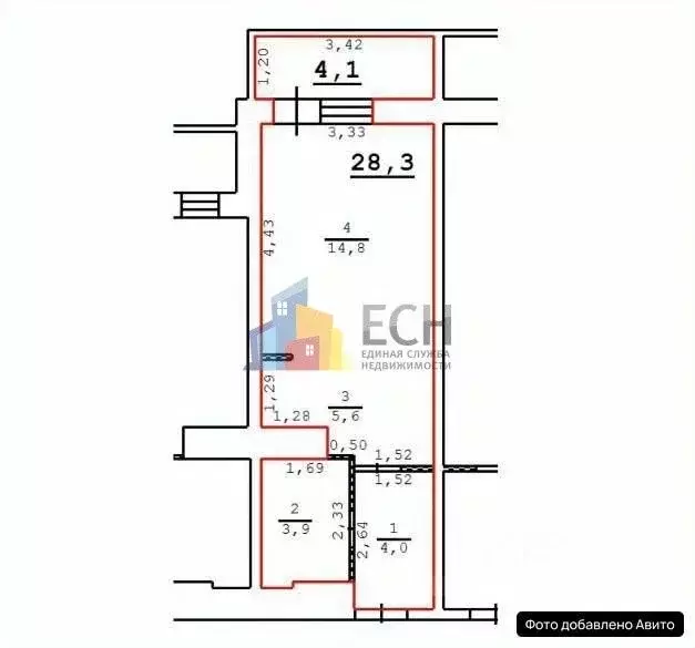 Студия Тульская область, Тула Новомосковская ул., 16 (29.0 м) - Фото 2