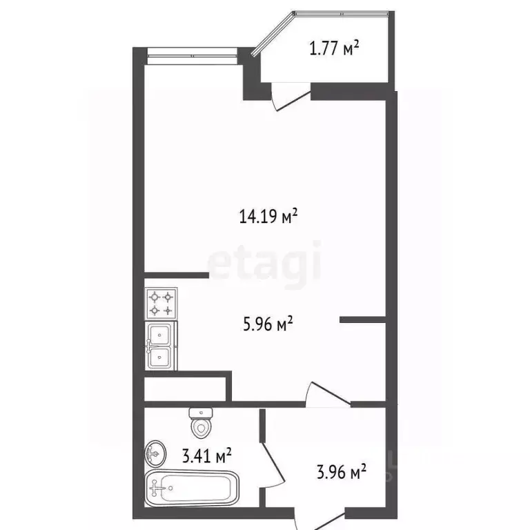 Студия Ленинградская область, Мурино Всеволожский район, ул. Шоссе в ... - Фото 2