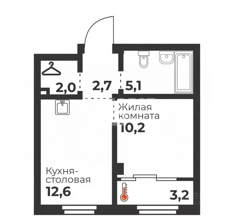 1-к кв. Челябинская область, Челябинск ул. Братьев Кашириных, 80 (37.2 ... - Фото 0