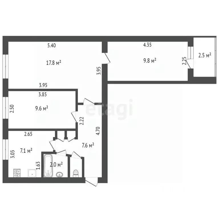 3-к кв. Ростовская область, Ростов-на-Дону ул. Оганова, 7 (57.9 м) - Фото 0