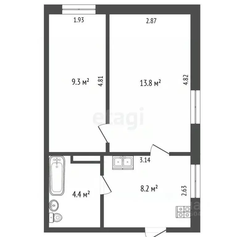 2-к кв. Севастополь ул. Инженерная, 47 (35.7 м) - Фото 1