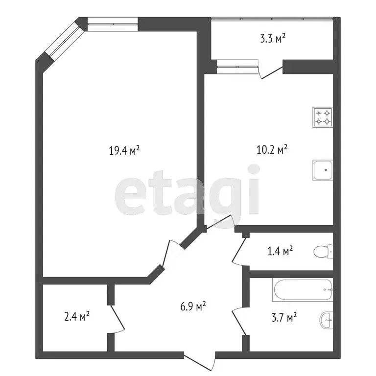 1-комнатная квартира: Сочи, Виноградная улица, 238Г (43.5 м) - Фото 0