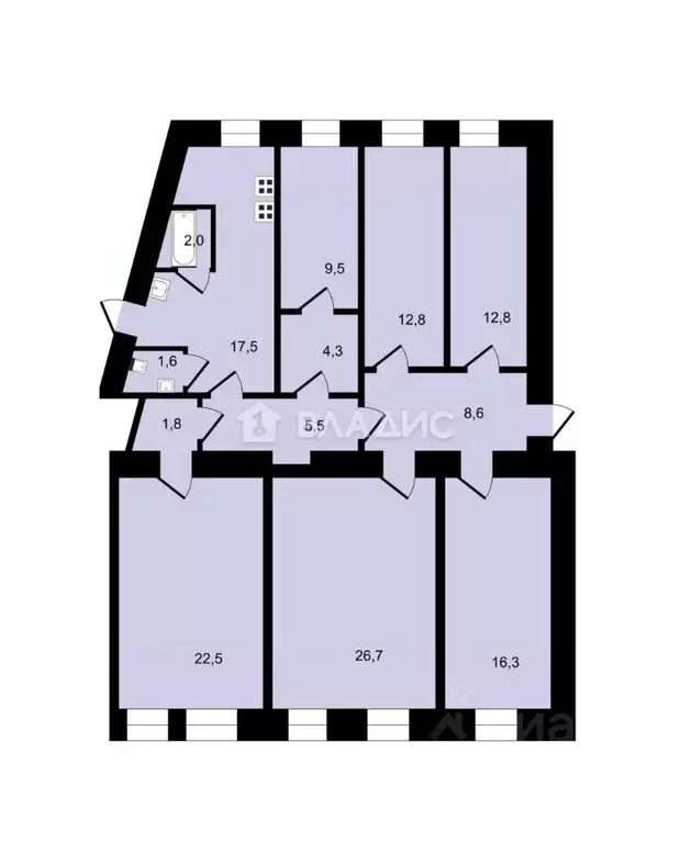 6-к кв. Санкт-Петербург наб. Обводного Канала, 66 (142.6 м) - Фото 2
