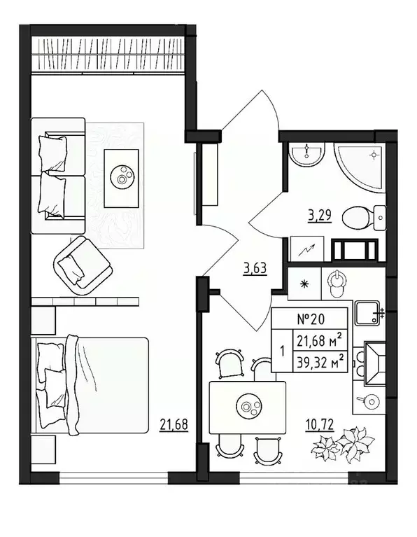 1-к кв. Ленинградская область, Гатчинский муниципальный округ, д. ... - Фото 1