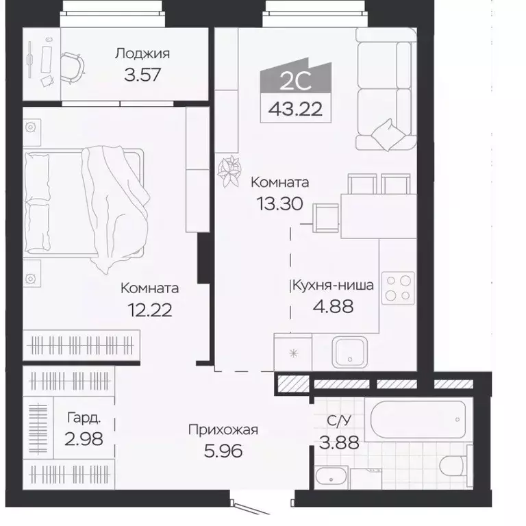 2-к кв. Новосибирская область, Новосибирский район, Краснообск рп ... - Фото 1