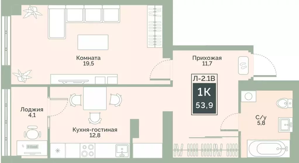 1-к кв. Курганская область, Курган Заозерный жилрайон, 6А мкр, ул. ... - Фото 1