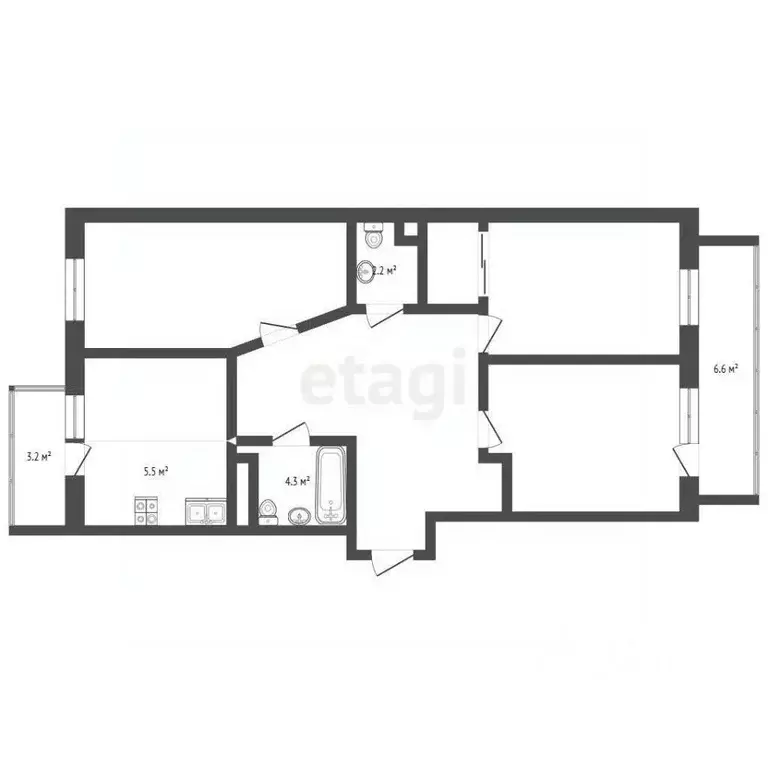 3-к кв. Краснодарский край, Анапа Анапское ш., 6к4 (79.6 м) - Фото 2